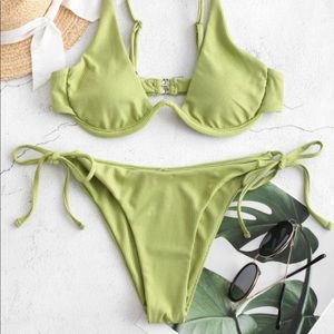 Zaful key lime green underwire bikini